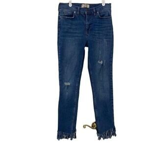 We the Free Raw HEM Distressed Denim Jeans Sz 28